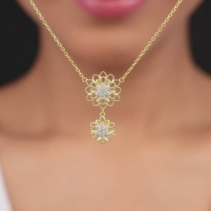 Golden Blooming Flower Necklace