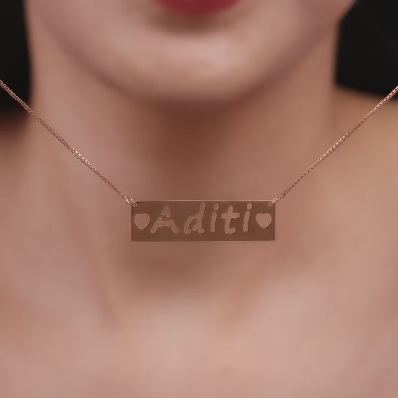 Rose engraved online necklace