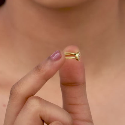 Golden Crescent Zircon Ring