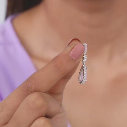 Silver Gleaming Drop Earrings