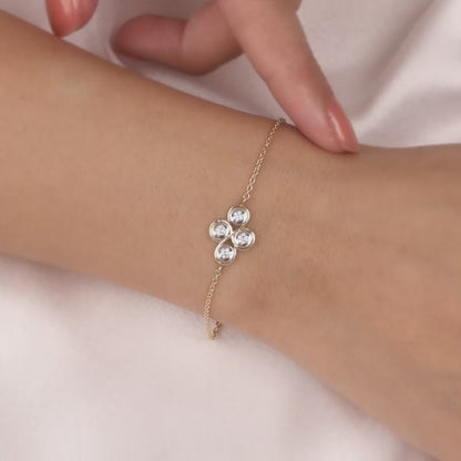 Gold Heavenly Floral Diamond Bracelet