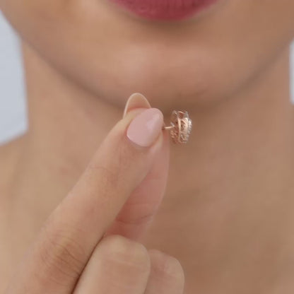 Rose Gold Sparkling Swirl Diamond Studs