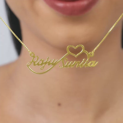 Golden Personalised Infinite Love Pendant