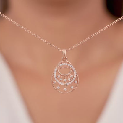 Rose Gold Unseen Happiness Pendant With Link Chain