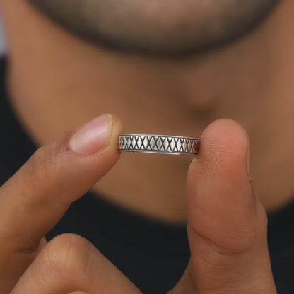 Oxidised Silver Knight's Desire Ring For Him