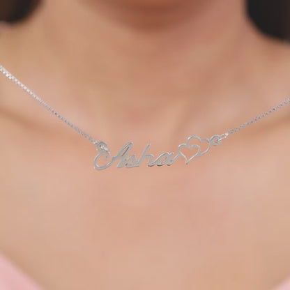 Silver Personalised Dual Heart Necklace