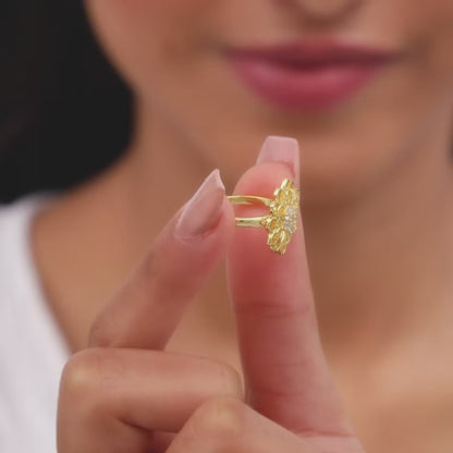 Golden Blooming Flower Ring