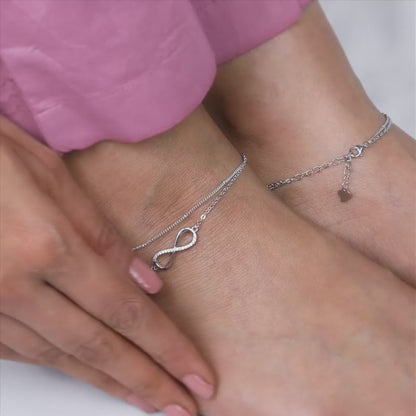 Silver Infinite Glow Anklet