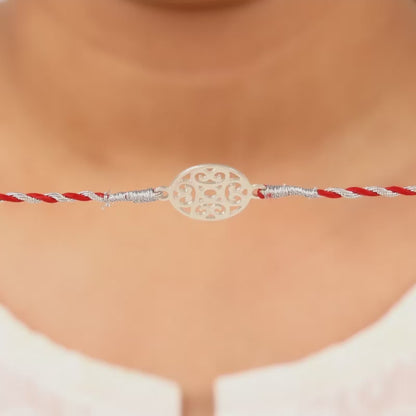 Silver Circular Mandala Rakhi