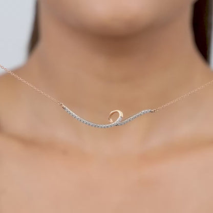 Rose Gold Swirl Diamond Necklace