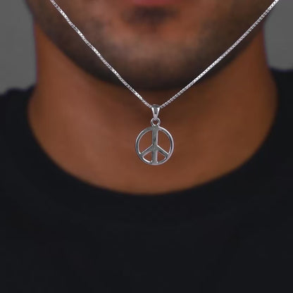 Silver Heavenly Peace Pendant With Box Chain For Him