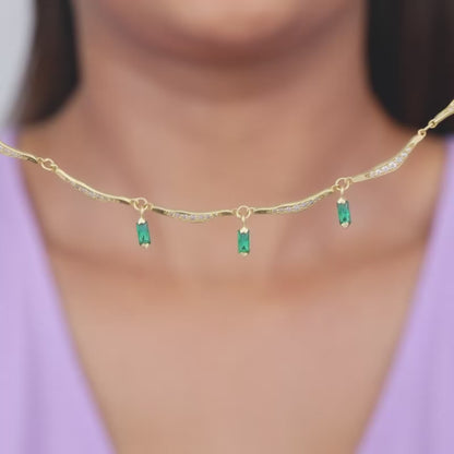 Golden Emerald Tranquility Necklace