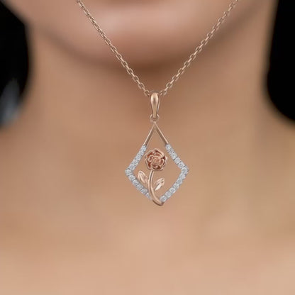 Rose Gold Twinkling Elegance Diamond Pendant