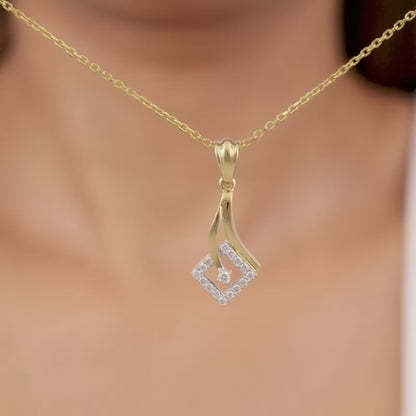 Gold Radiant Muse Diamond Pendant