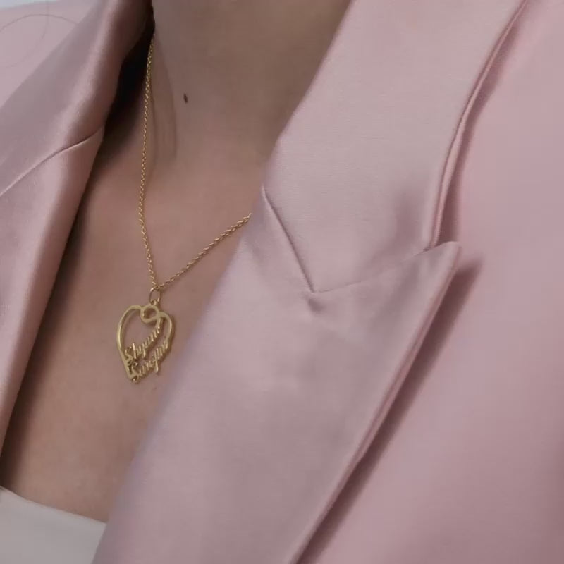 Lovestruck Couple Golden Pendant With Chain GIVA Jewellery