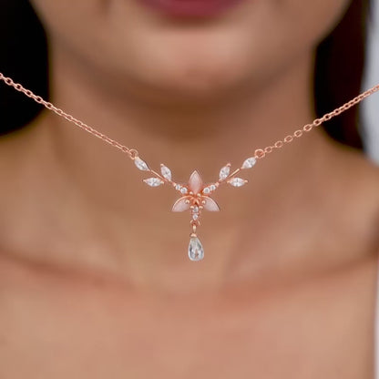 Rose Gold One in a Trillium Necklace