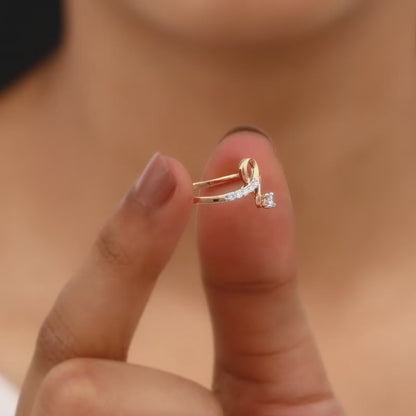 Rose Gold Looped Diamond Ring