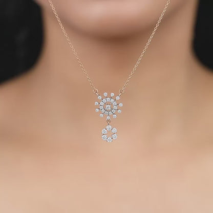 Rose Gold Floral Glimmer Diamond Necklace