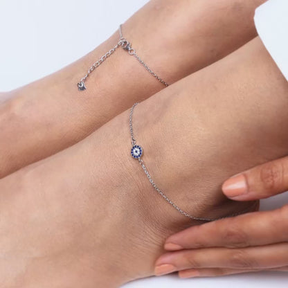 Silver Protective Eye Anklet