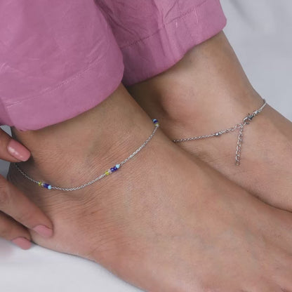 Silver Dawn Glow Anklet