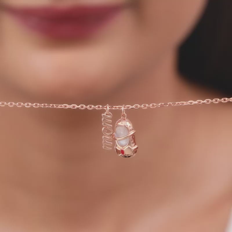 Rose Gold On Mom s Path Pendant With Link Chain GIVA Jewellery