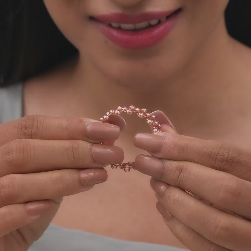 Rose Gold Supple Bracelet with Royal Pink Stones – GIVA Jewellery