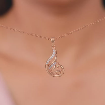 Rose Gold Ramaniya Morni Pendant With Link Chain