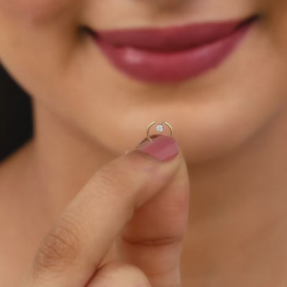 Gold Precious Diamond Nose Ring