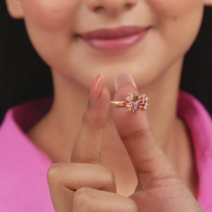 Rose Gold Bell Mallow Crest Ring