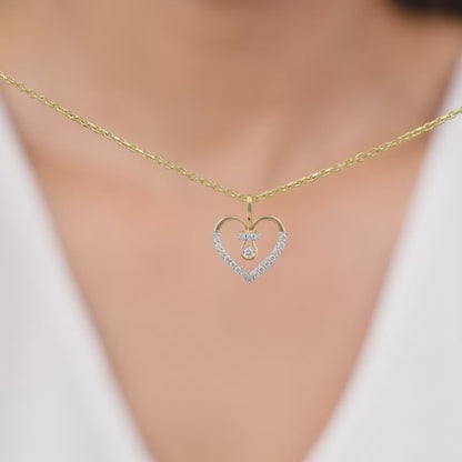 Gold Sparkheart Diamond Pendant