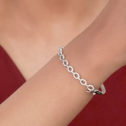 Silver Zircon Whirl Bracelet