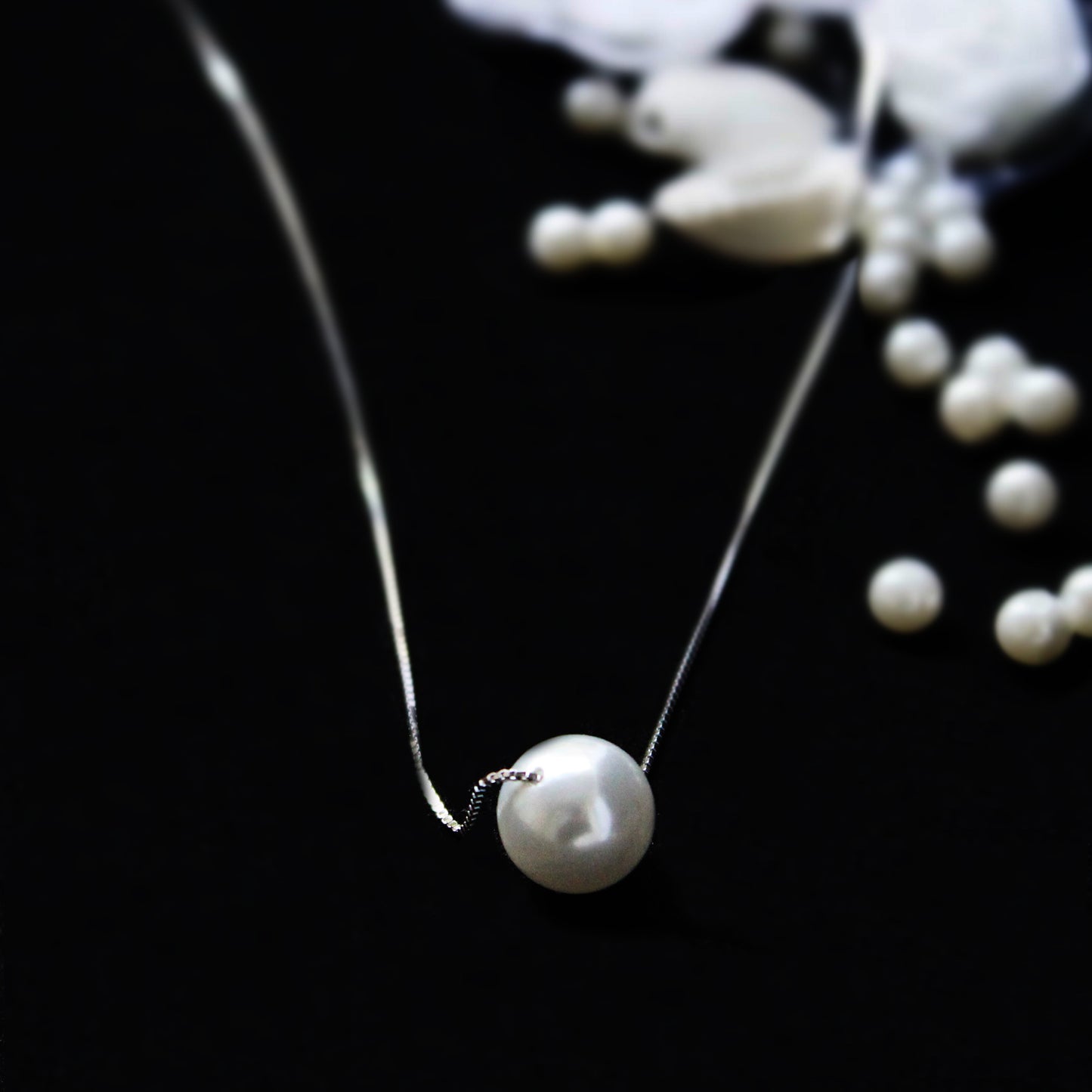 Silver White Pearl Moon Set