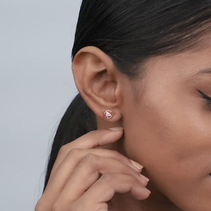 Rose Gold Woven Flower Studs