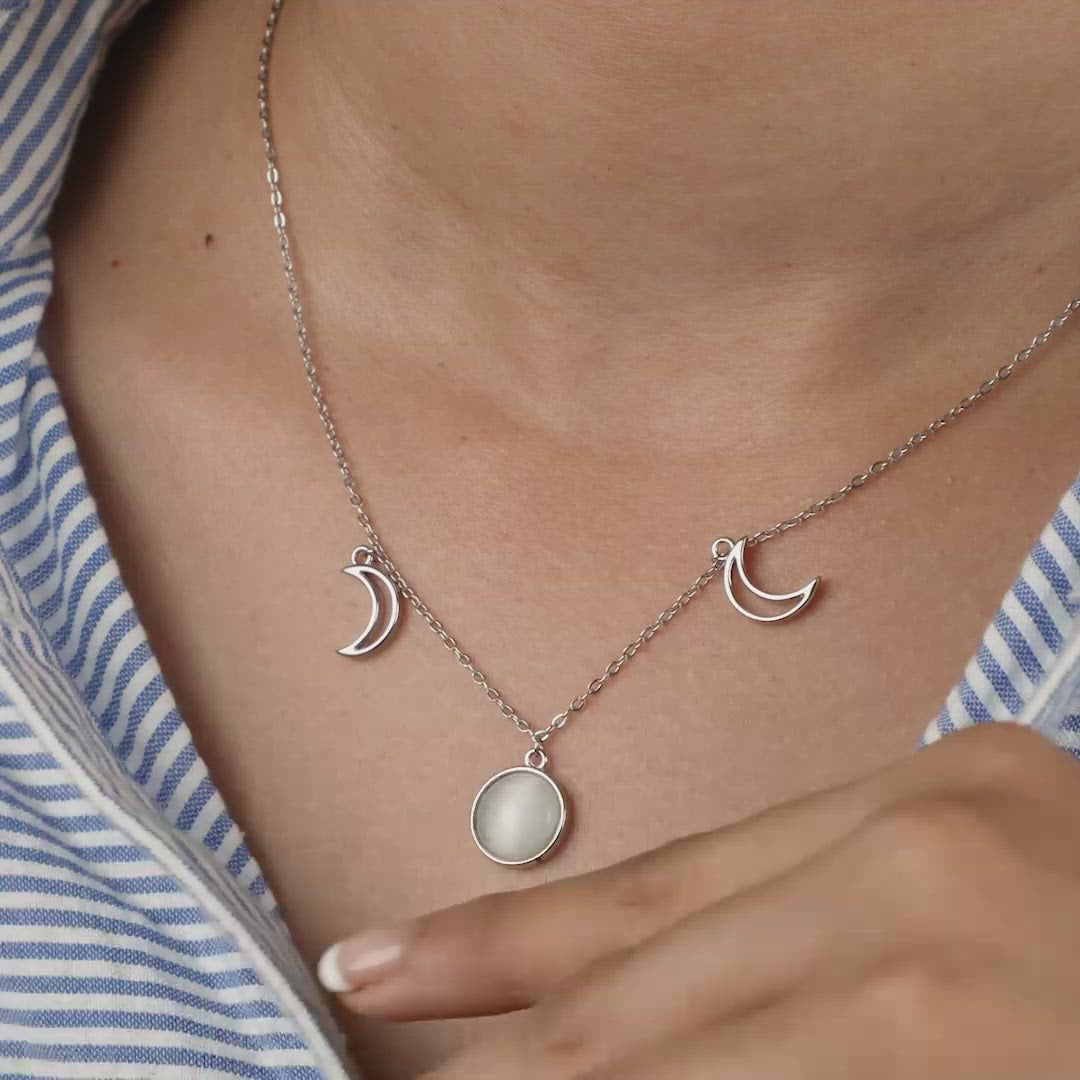 MOON PHASES NECKLACE STERLING SILVER – THE MOONFLOWER STUDIO