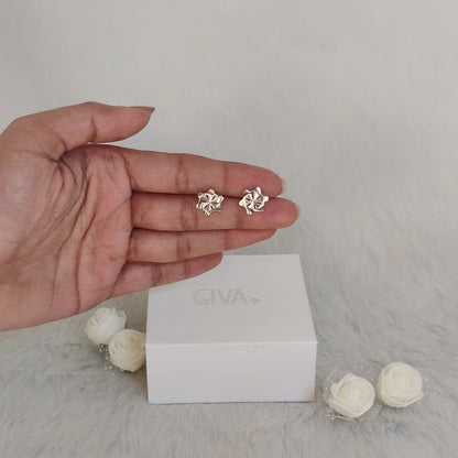 Silver Flower Stud Earrings