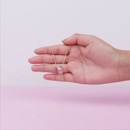 Golden Pink Stone Necklace