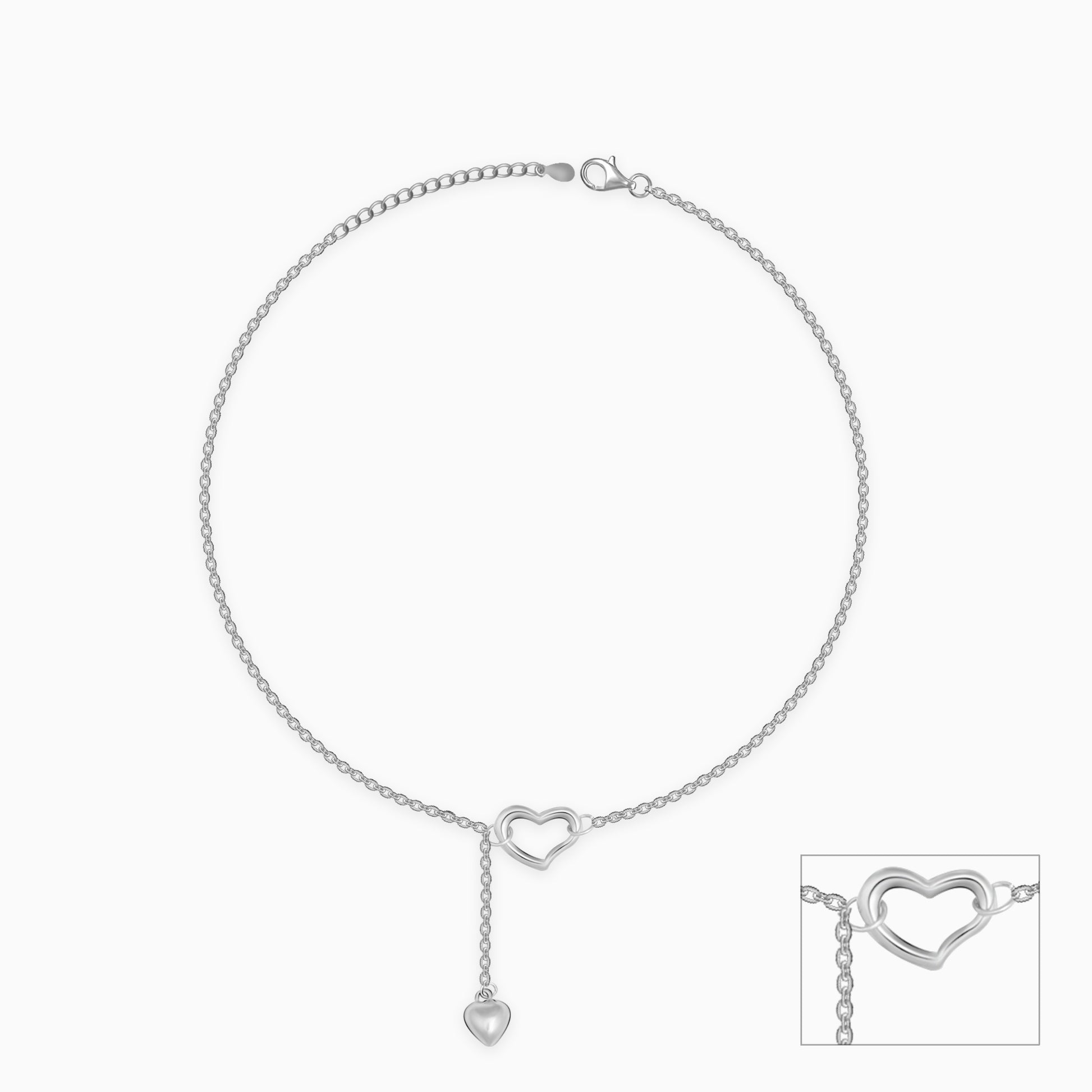 Silver Heart Melting Chain Anklet – GIVA Jewellery