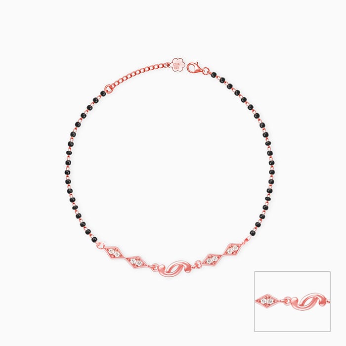 Rose Gold Love Forever Beaded Anklet