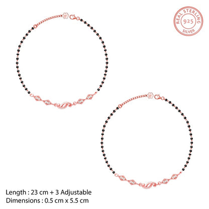 Rose Gold Love Forever Beaded Anklet