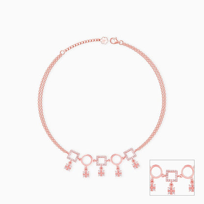 Rose Gold Geometric Anklet