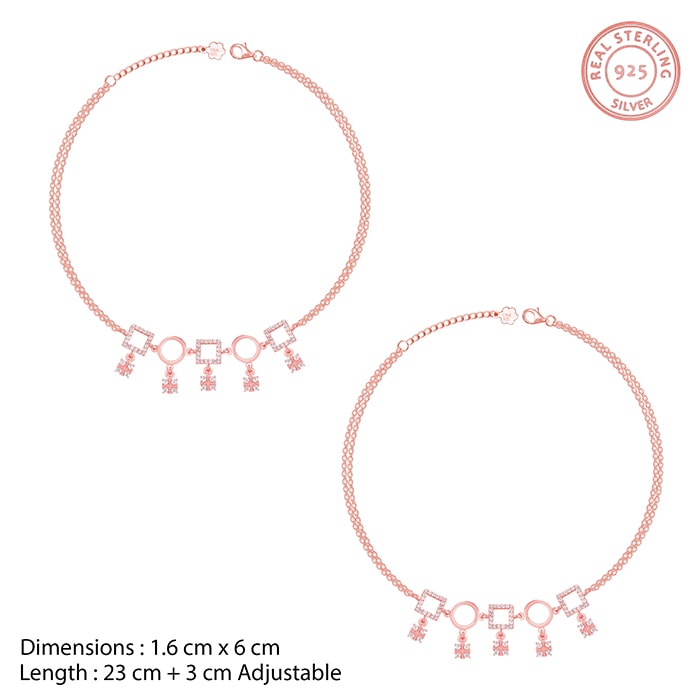 Rose Gold Geometric Anklet