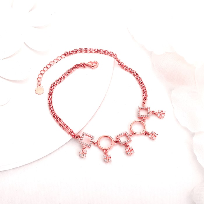 Rose Gold Geometric Anklet