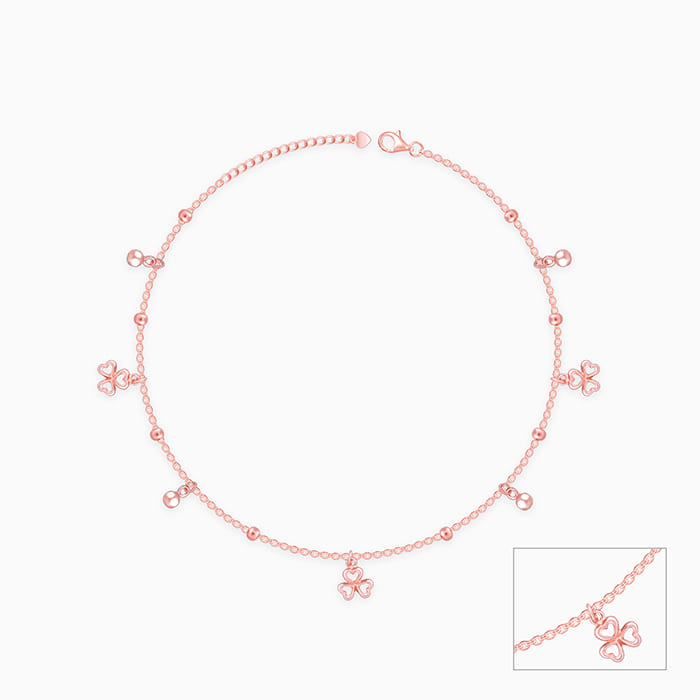 Rose Gold Chiming Clubs Anklet