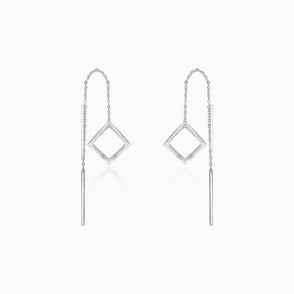 Oxidised Silver Square Danglers