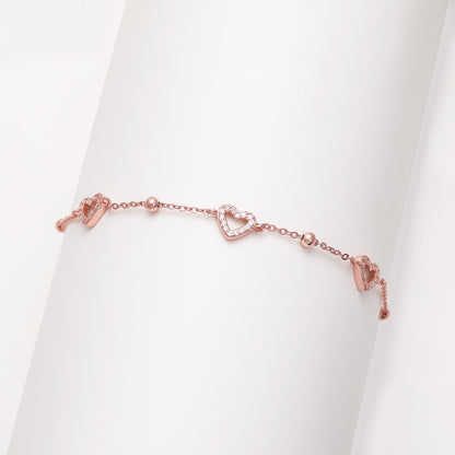 Rose Gold Halo Heart Bracelet