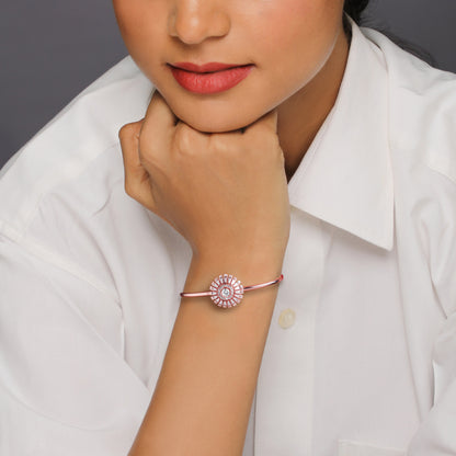 Anushka Sharma Rose Gold Baguette Sunshine Bangle Bracelet