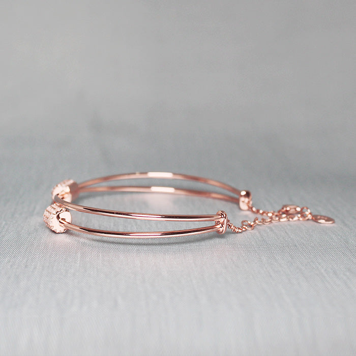 Silver Rose Gold Clover Loop Bracelet-GIVA Jewellery