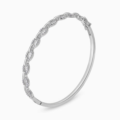 Silver Zircon Whirl Bracelet