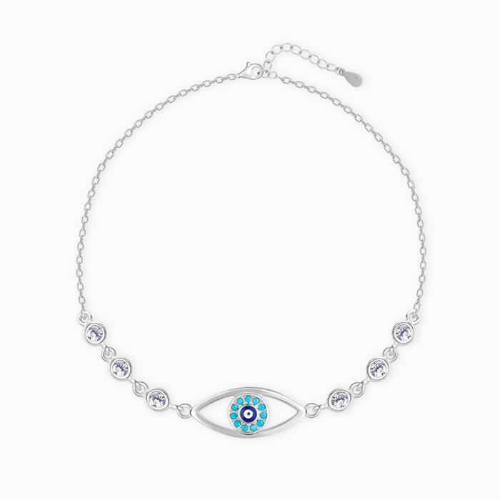 Silver Evil Eye Red String Bracelet, Jewelry | My Jerusalem Store
