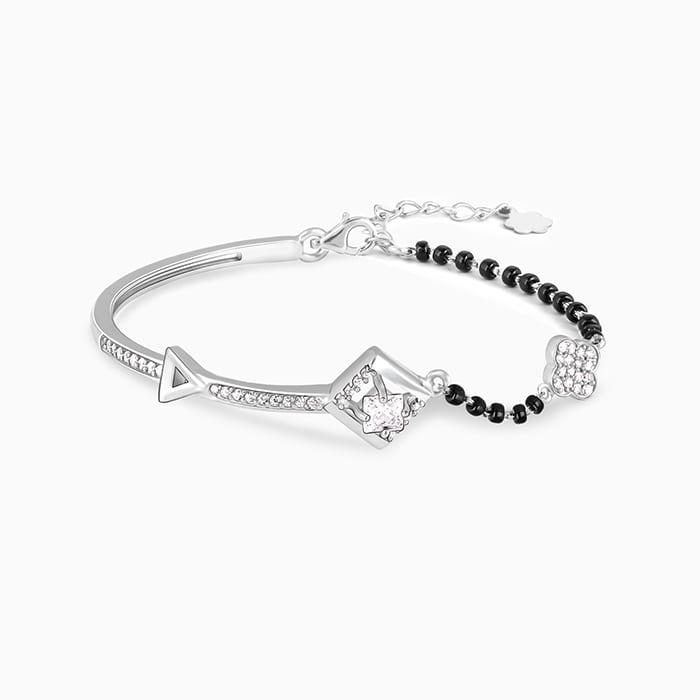 Silver Love My Bae Mangalsutra Bracelet